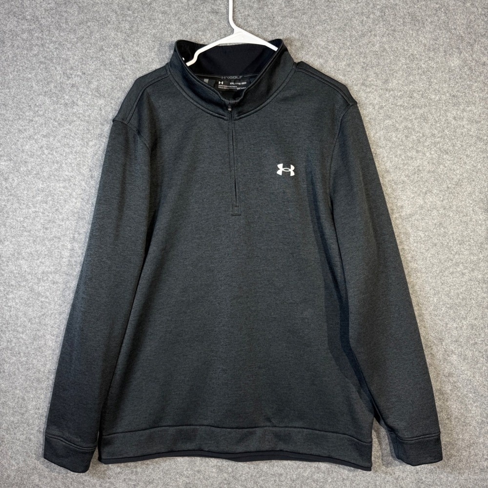 Under Armour Golf Pullover XXL Gray ColdGear Quarter Zip Heathered Polyester